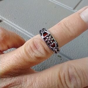 Women's marked S floral ring.